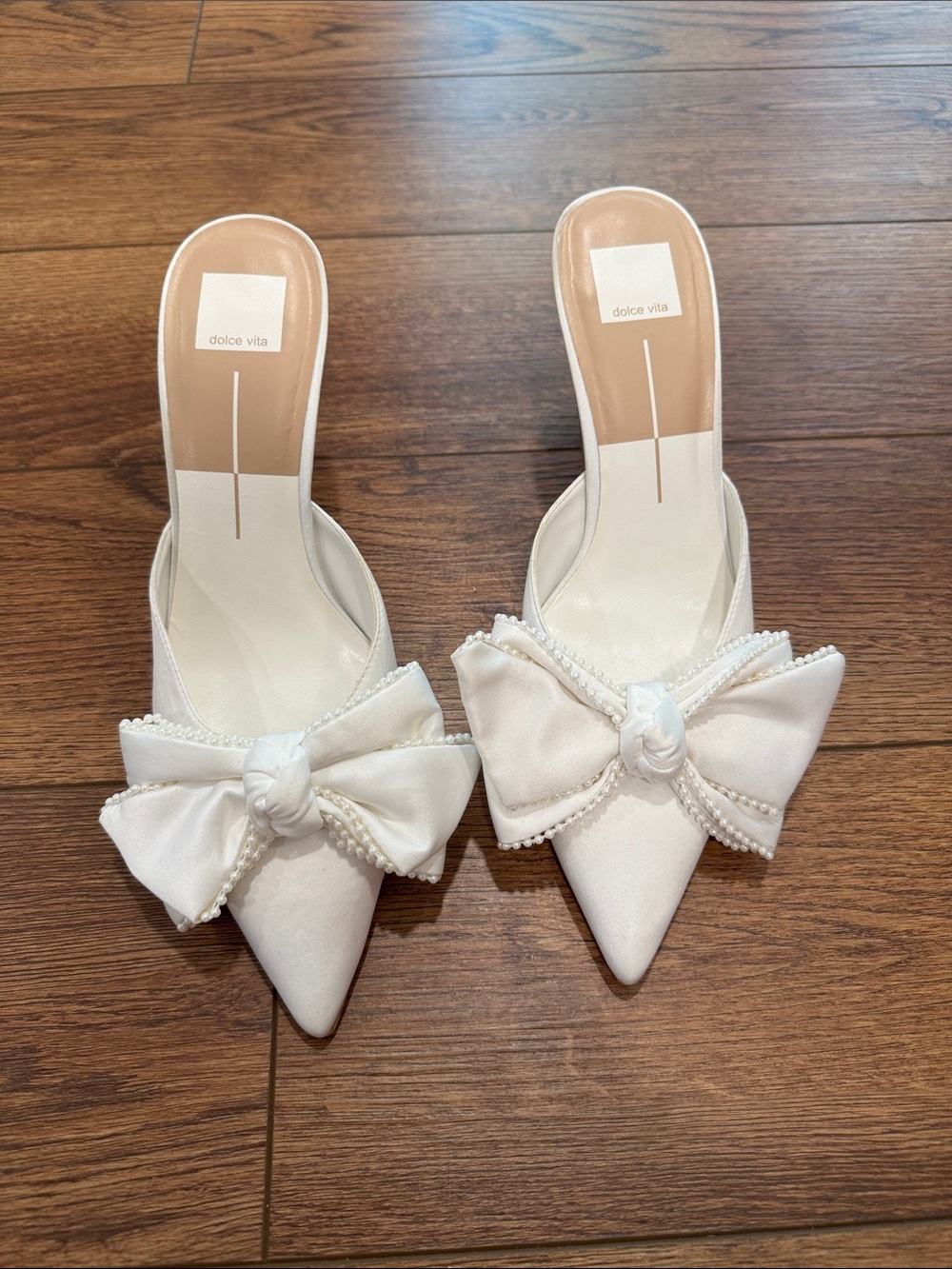 Dolce Vita White Bow Pumps